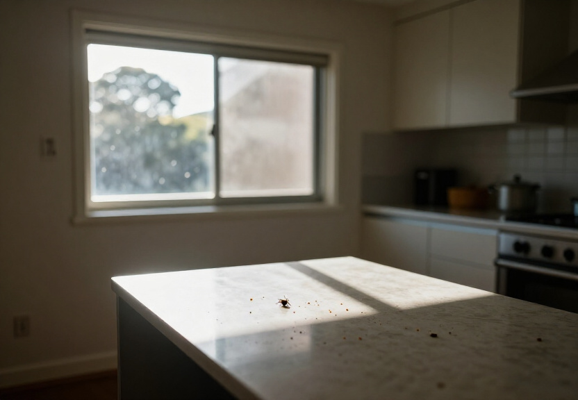 Cockroach infestation in a Leppington kitchen before treatment
